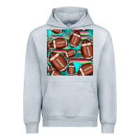 Heather Grey football leopard turquoise seamless pattern Urban Hoodie - JahusDesignShop