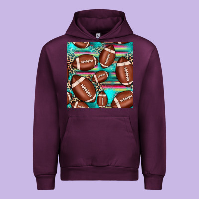 Football Leopard Turquoise Seamless Pattern Urban Hoodie Designed By Jahusdesignshop