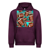 Mauve Wine football leopard turquoise seamless pattern Urban Hoodie - JahusDesignShop