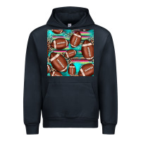 Navy football leopard turquoise seamless pattern Urban Hoodie - JahusDesignShop