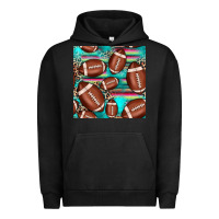 Pigment Black football leopard turquoise seamless pattern Urban Hoodie - JahusDesignShop