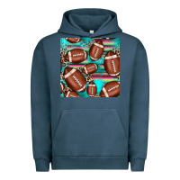 Pigment Midnight Navy football leopard turquoise seamless pattern Urban Hoodie - JahusDesignShop