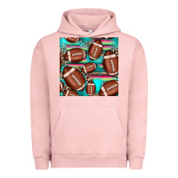 Pigment Salmon football leopard turquoise seamless pattern Urban Hoodie - JahusDesignShop