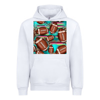 White football leopard turquoise seamless pattern Urban Hoodie - JahusDesignShop