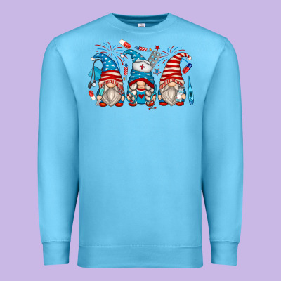 American Nurse Gnomes Premium Sweatshirt Designed By Zillion Design Studio