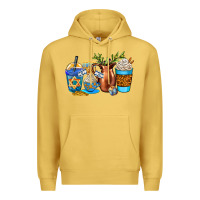 Antique Gold hannukah coffee cups Premium Hoodie - AdoDesignShop