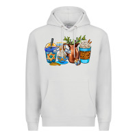 Dove Grey hannukah coffee cups Premium Hoodie - AdoDesignShop