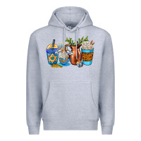 Heather Grey hannukah coffee cups Premium Hoodie - AdoDesignShop