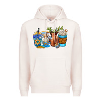 Pale Pink hannukah coffee cups Premium Hoodie - AdoDesignShop