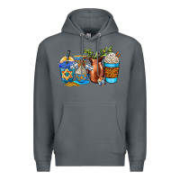 Rock hannukah coffee cups Premium Hoodie - AdoDesignShop