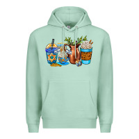 Seafoam hannukah coffee cups Premium Hoodie - AdoDesignShop