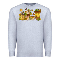 Heather Grey sunflower coffee cups Premium Sweatshirt - texasbilliewilder
