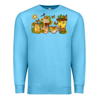 Ocean Blue sunflower coffee cups Premium Sweatshirt - texasbilliewilder