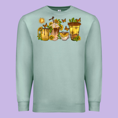 Premium Sweatshirt sunflower coffee cups