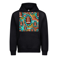 Black football leopard turquoise gemstone sunflower seamless pattern Urban Hoodie - JahusDesignShop