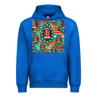 Cobalt football leopard turquoise gemstone sunflower seamless pattern Urban Hoodie - JahusDesignShop
