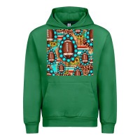 Emerald football leopard turquoise gemstone sunflower seamless pattern Urban Hoodie - JahusDesignShop