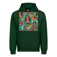 Forest Green football leopard turquoise gemstone sunflower seamless pattern Urban Hoodie - JahusDesignShop