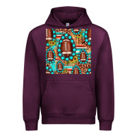 Mauve Wine football leopard turquoise gemstone sunflower seamless pattern Urban Hoodie - JahusDesignShop
