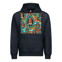 Navy football leopard turquoise gemstone sunflower seamless pattern Urban Hoodie - JahusDesignShop