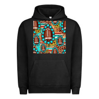 Pigment Black football leopard turquoise gemstone sunflower seamless pattern Urban Hoodie - JahusDesignShop