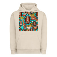 Pigment French Oak football leopard turquoise gemstone sunflower seamless pattern Urban Hoodie - JahusDesignShop