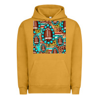 Pigment Peanut Butter football leopard turquoise gemstone sunflower seamless pattern Urban Hoodie - JahusDesignShop