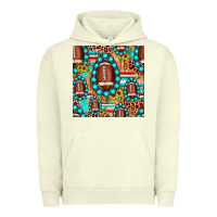 Pigment Pistachio football leopard turquoise gemstone sunflower seamless pattern Urban Hoodie - JahusDesignShop