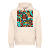 Sandshell football leopard turquoise gemstone sunflower seamless pattern Urban Hoodie - JahusDesignShop