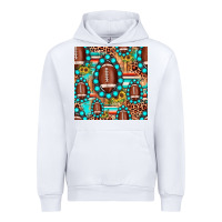 White football leopard turquoise gemstone sunflower seamless pattern Urban Hoodie - JahusDesignShop