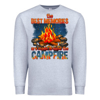 Heather Grey the best memories are made around the campfire Premium Sweatshirt - texasbilliewilder