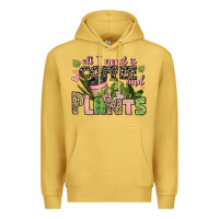 Antique Gold all i need is coffee and plants Premium Hoodie - JahusDesignShop