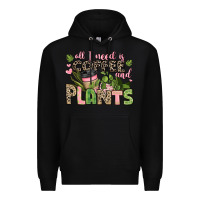 Black all i need is coffee and plants Premium Hoodie - JahusDesignShop