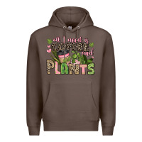 Coffee all i need is coffee and plants Premium Hoodie - JahusDesignShop