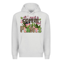 Dove Grey all i need is coffee and plants Premium Hoodie - JahusDesignShop