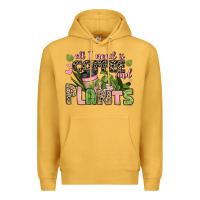 Mustard all i need is coffee and plants Premium Hoodie - JahusDesignShop