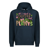Navy all i need is coffee and plants Premium Hoodie - JahusDesignShop