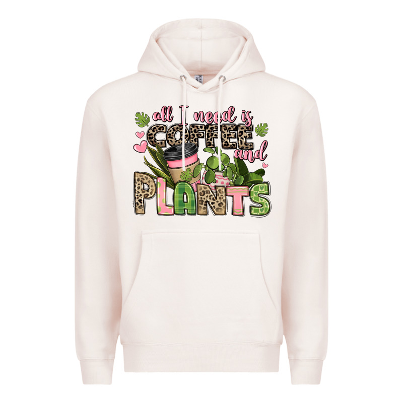 All I Need Is Coffee And Plants Premium Hoodie by JahusDesignShop | Teevron