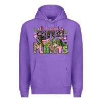Purple all i need is coffee and plants Premium Hoodie - JahusDesignShop