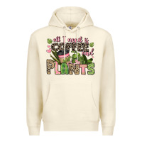 Sandshell all i need is coffee and plants Premium Hoodie - JahusDesignShop