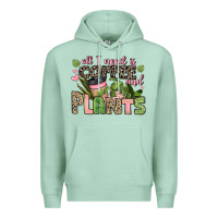 Seafoam all i need is coffee and plants Premium Hoodie - JahusDesignShop