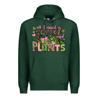 Sports Green all i need is coffee and plants Premium Hoodie - JahusDesignShop