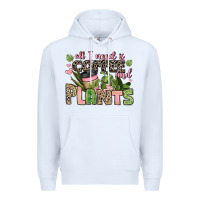 White all i need is coffee and plants Premium Hoodie - JahusDesignShop