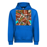 Cobalt football leopard turquoise cowhide sunflower seamless pattern Urban Hoodie - JahusDesignShop
