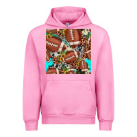 Fuchsia Pink football leopard turquoise cowhide sunflower seamless pattern Urban Hoodie - JahusDesignShop