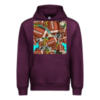 Mauve Wine football leopard turquoise cowhide sunflower seamless pattern Urban Hoodie - JahusDesignShop