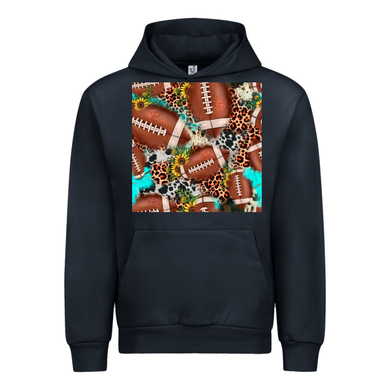 Football Leopard Turquoise Cowhide Sunflower Seamless Pattern Urban Hoodie by JahusDesignShop | Teevron