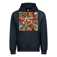 Navy football leopard turquoise cowhide sunflower seamless pattern Urban Hoodie - JahusDesignShop