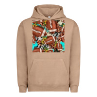 Pigment Burro football leopard turquoise cowhide sunflower seamless pattern Urban Hoodie - JahusDesignShop