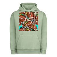 Pigment Oil Green football leopard turquoise cowhide sunflower seamless pattern Urban Hoodie - JahusDesignShop